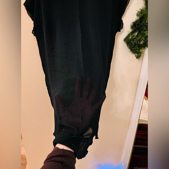 SOLD-Aritzia Silk Sheer Oversized T-shirt Dress - Picture 2 of 3